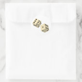 Würfel Runder Aufkleber (Tasche)