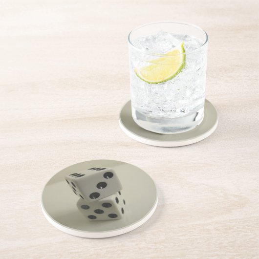 Würfel Sandstein Untersetzer (Seite)