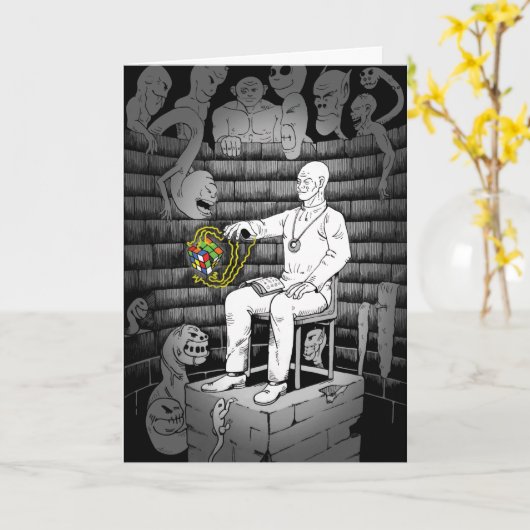 Würfel und Monster Karte (Gelbe Blume)