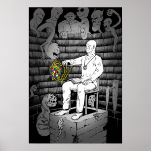 Würfel und Monster Poster