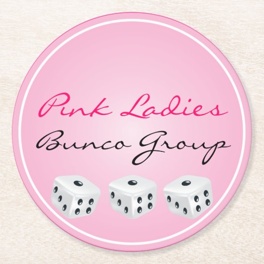 Würfel-Untersetzer Runder Pappuntersetzer (Vorderseite)