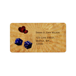 Würfel Vintage Vegas-Adress-Etiketten Adressaufkleber