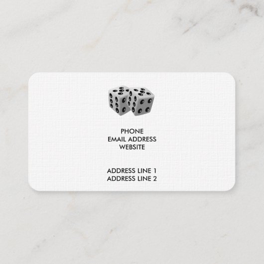 Würfel Visitenkarte (Rückseite)