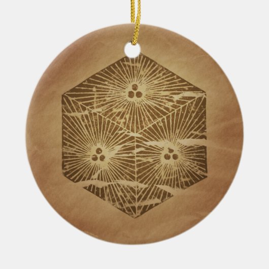 Würfel von Viel Glück, japanische Magie-Charme Keramikornament (Vorne)