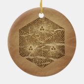 Würfel von Viel Glück, japanische Magie-Charme Keramikornament (Hinten)