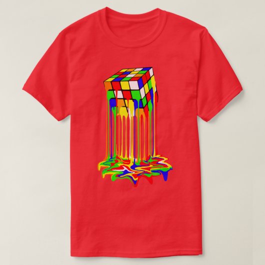 würfelfarbige phantastische Grafik T-Shirt (Design vorne)