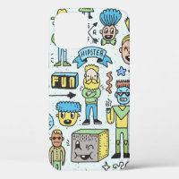 Würfelige Hipster doodle Set 2. Vintage Hand