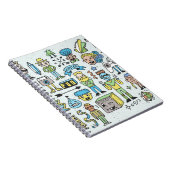 Würfelige Hipster doodle Set 2. Vintage Hand Notizblock (Rechte Seite)