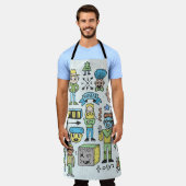 Würfelige Hipster doodle Set 2. Vintage Hand Schürze (Getragen)