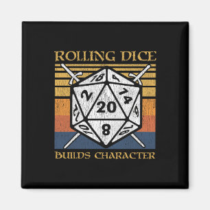 Würfeln bildet Charakter Lustiges Rpg Brettspiel G Magnet