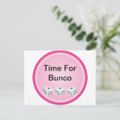 würfeln mit rosa Kreis anpassbar Postkarte (Stehend Vorderseite)