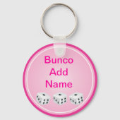 würfeln mit rosa Kreis anpassbar Schlüsselanhänger (Vorderseite)