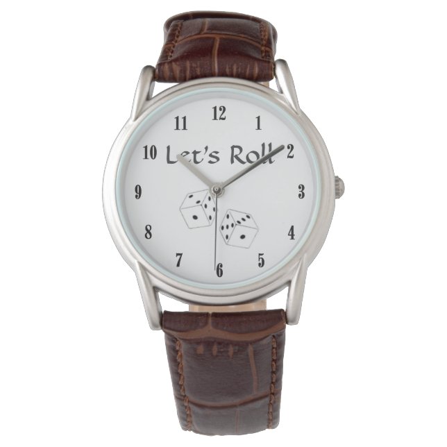 Würfeln wir mit schwarzen Zahlen Armbanduhr (Vorderseite)