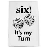Würfelrollen sechs Es ist meine Rolle würfeln Mittlere Geschenktüte (Vorderseite)