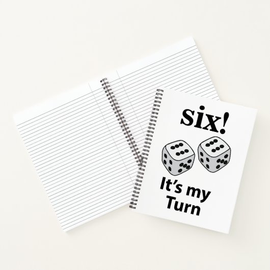 Würfelrollen sechs Es ist meine Rolle würfeln Notizblock (Innenseite)