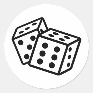 Würfelspiel Runder Aufkleber