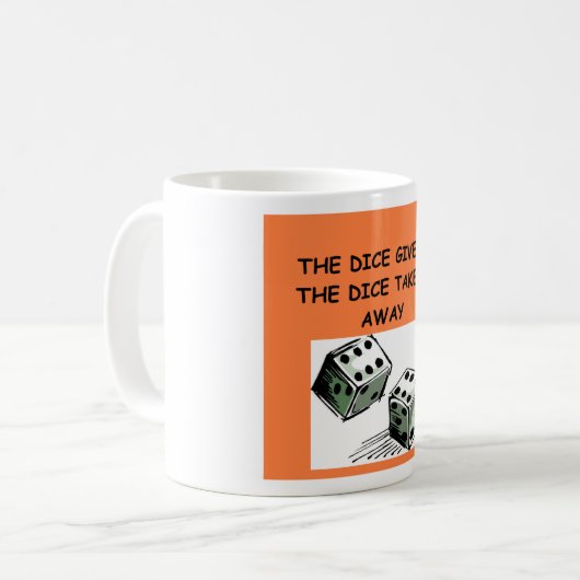 Würfelwitz Kaffeetasse (Vorderseite Links)