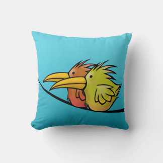 Wurfkissen, 2 Vögel auf einem Draht Kissen