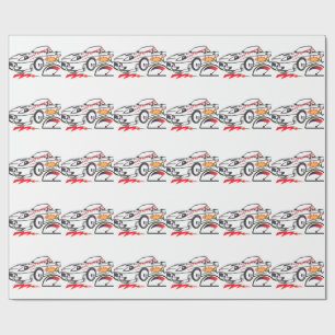 Wurfkissen Fast Dreams –Rennwagen-Kissen-Design Geschenkpapier