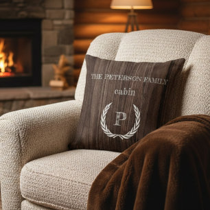 Wurfkissen Holzhaus Monogramm personalisiert  Kissen