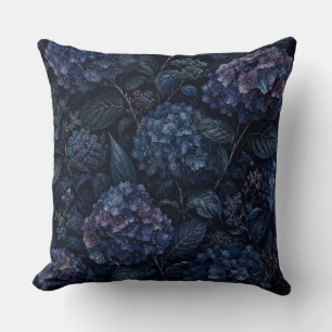 Wurfkissen Midnight Hydrangea Dunkle Flora Kissen