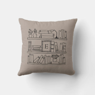 Wurfkissen mit Monogramm für Bücherliebhaber Kissen