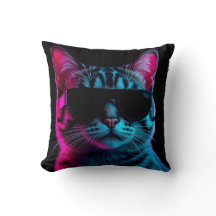 Wurfkissen Neonkatze