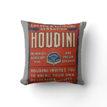 Wurfkissen Reproduktion Vintage-Houdini-Plakat