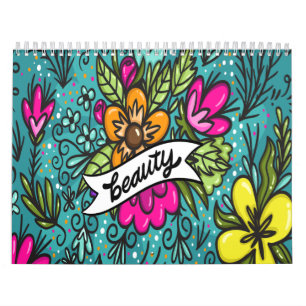 Wurfkissen Schönheit mit Blumen Kalender