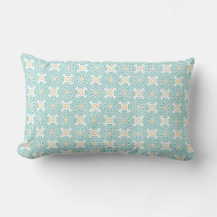 Wurfkissen Teal & Gold Arabeske Dekoratives Kissen