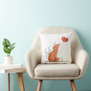 Wurfkissen Valentinstag Fuchsrot Herzen Kissen