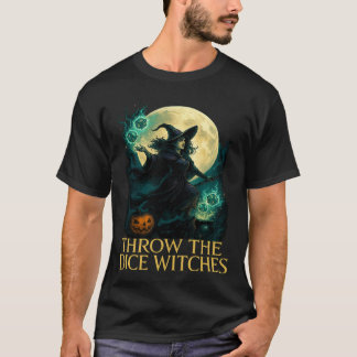 Würfle Hexen Halloween Gruseliger Gamer T-Shirt