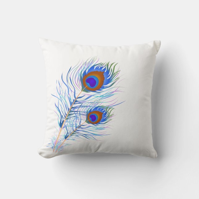 Wurfpillow-Peacock-Feathers Kissen (Vorderseite)
