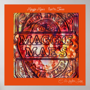 Wurfs-Druck zurück Austins Maggie Maes Poster