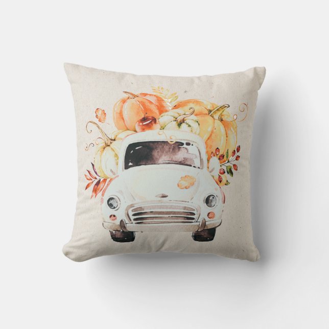 WURFS-KISSEN | dankbarer rustikaler Fall-Ernte-LKW Kissen (Vorderseite)