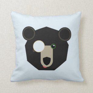 Wurfs-Kissen - Monocle-Bär - geometrisch Kissen