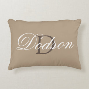 Wurfs-Kissen Monogramm-Familienname-TANs Brown Dekokissen