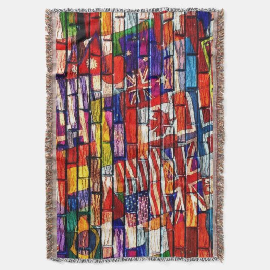 Wurfs-umfassende Weltflaggen Decke (Vorderseite Vertikal)