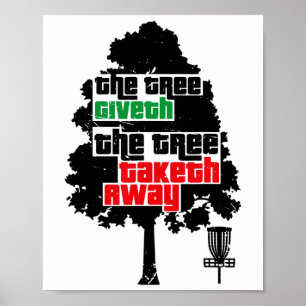 Wurfscheiben Golf Lustig Disc Sports Baum Icon Art Poster