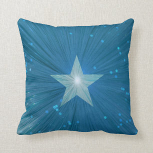 Wurfskissenquadrat des blauen Sternes Druck Kissen