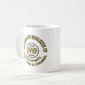 Wurlitzer Band-Organ-Trommel-Logo-Tasse Kaffeetasse (Vorderseite Links)