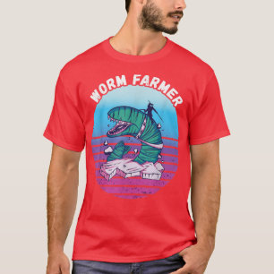 Wurm Bauer Vintag Retro Wurm Krieger Red Wiggler T-Shirt