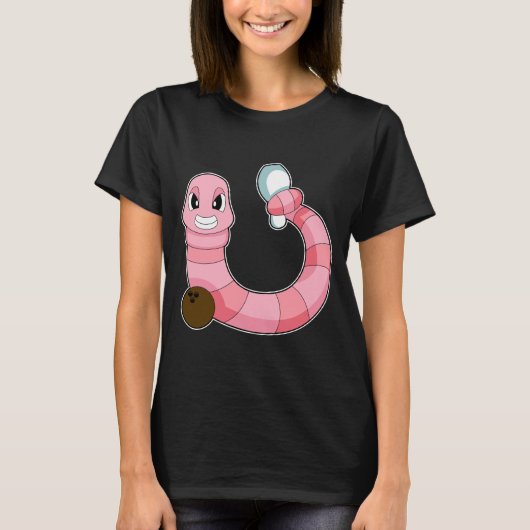 Wurm Bowling Bowlingkugel Bowling-Pin T-Shirt (Vorderseite)