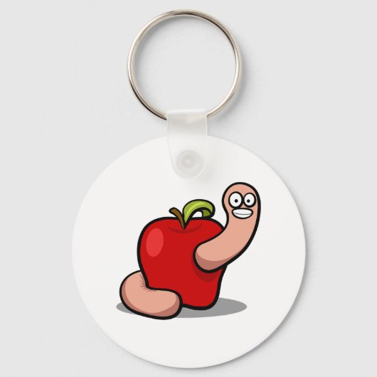 Wurm im Apple-Schlüsselanhänger Schlüsselanhänger (Vorderseite)
