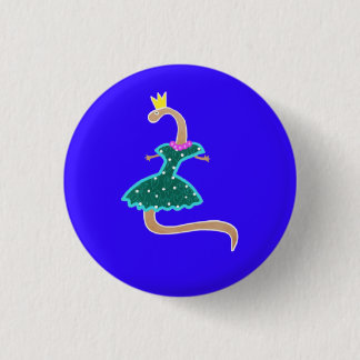 Wurm in einem grünen Kleid und einer Krone Button