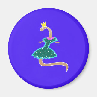 Wurm in einem grünen Kleid und einer Krone Magnet