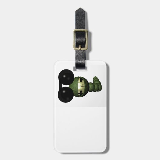 Wurm mit Sonnenbrille Gepäckanhänger (Vorderseite vertikal)