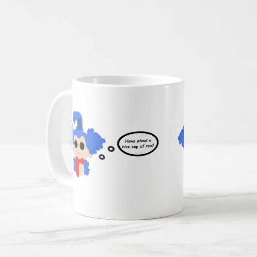 Wurm-Tasse - 'Hows über eine nette Tasse Tee? ' (Vorderseite Links)