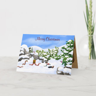 Wurm Weihnachtskarte Feiertagskarte