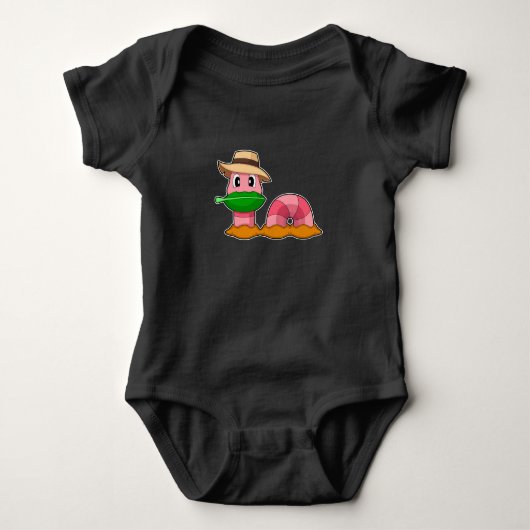 Wurmfarmer-Blatt Baby Strampler (Vorderseite)